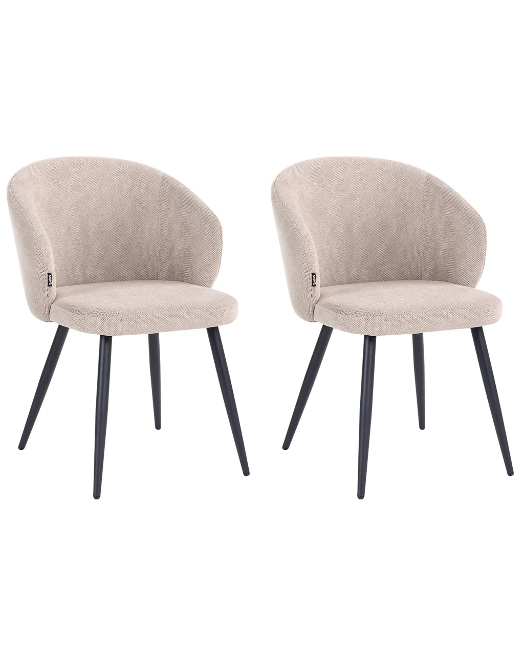 Set of 2 Dining Chairs MOUNDVILLE Fabric Taupe