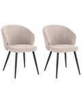 Set of 2 Dining Chairs MOUNDVILLE Fabric Taupe