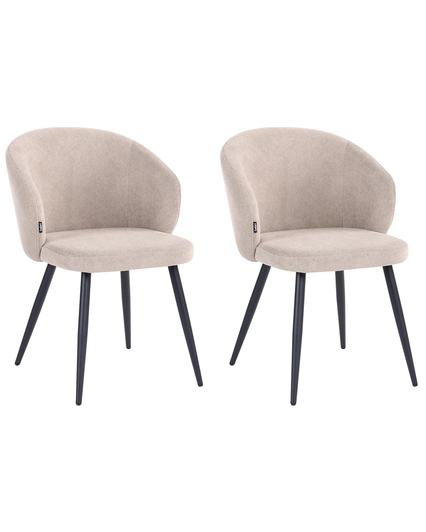 Set of 2 Dining Chairs MOUNDVILLE Fabric Taupe