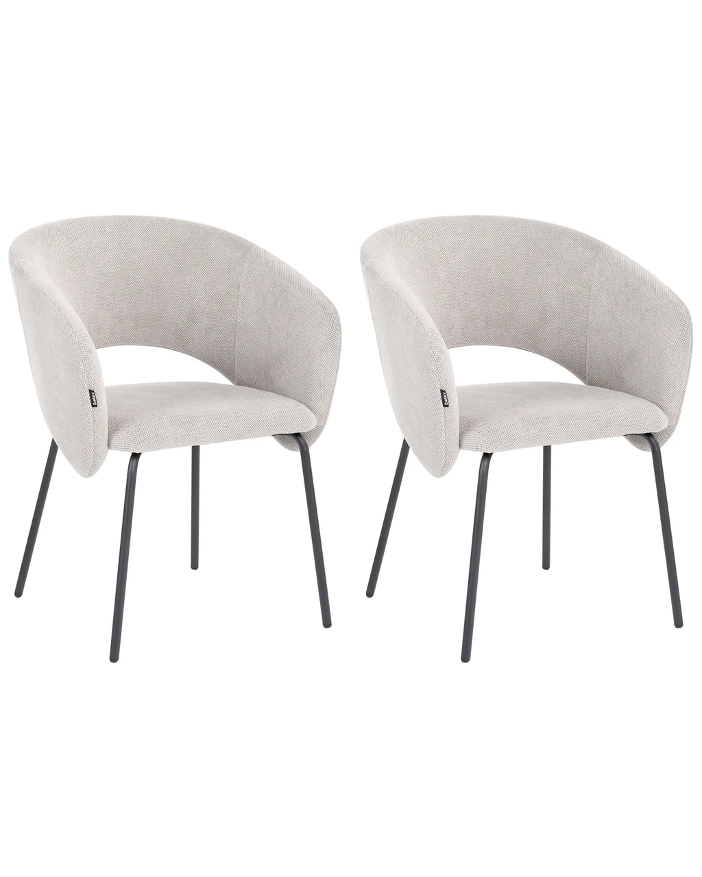 Set of 2 Dining Chairs LISA Fabric Off-White — main product view