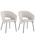 Set of 2 Dining Chairs LISA Fabric Off-White — main product view