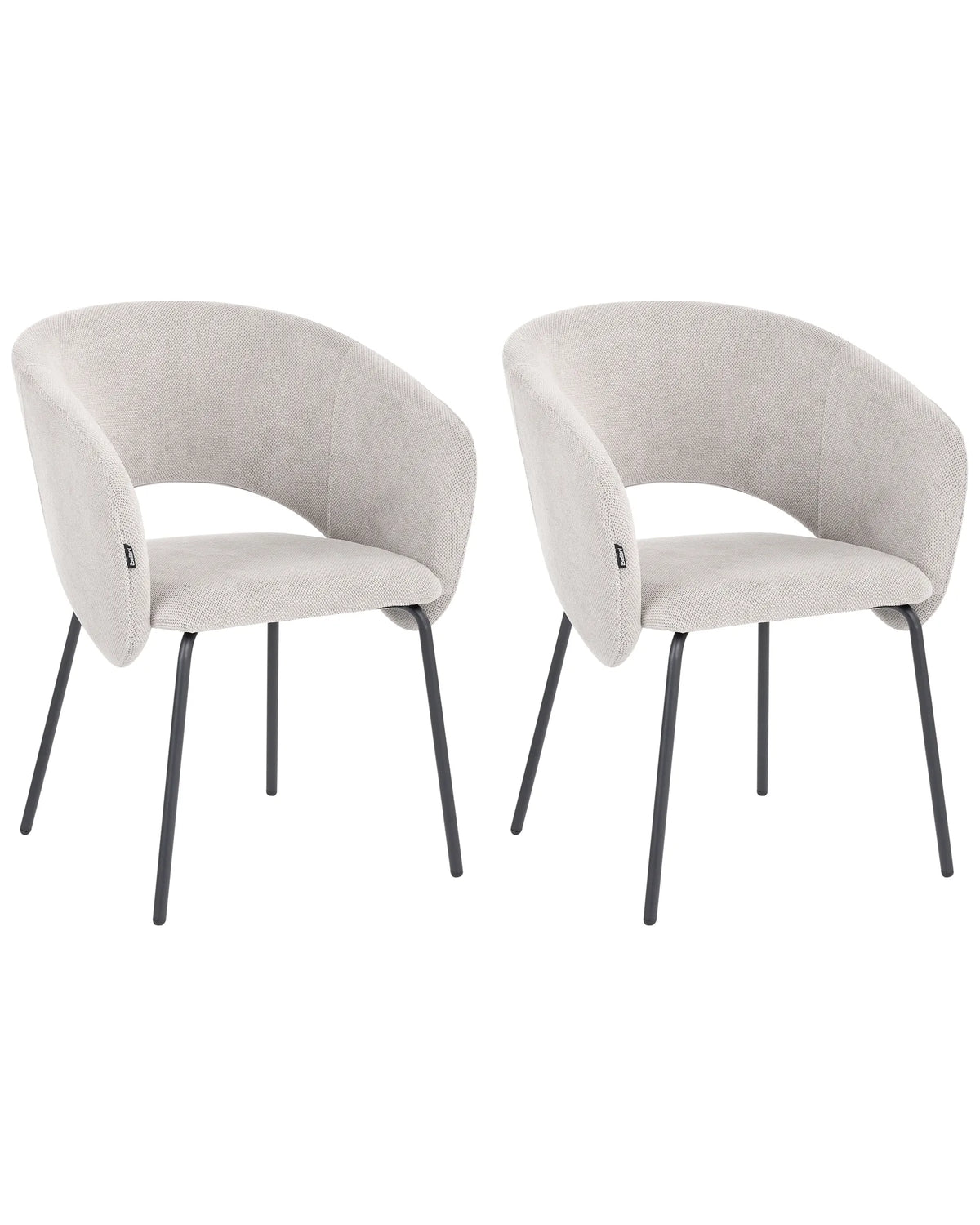 Set of 2 Dining Chairs LISA Fabric Off-White — main product view
