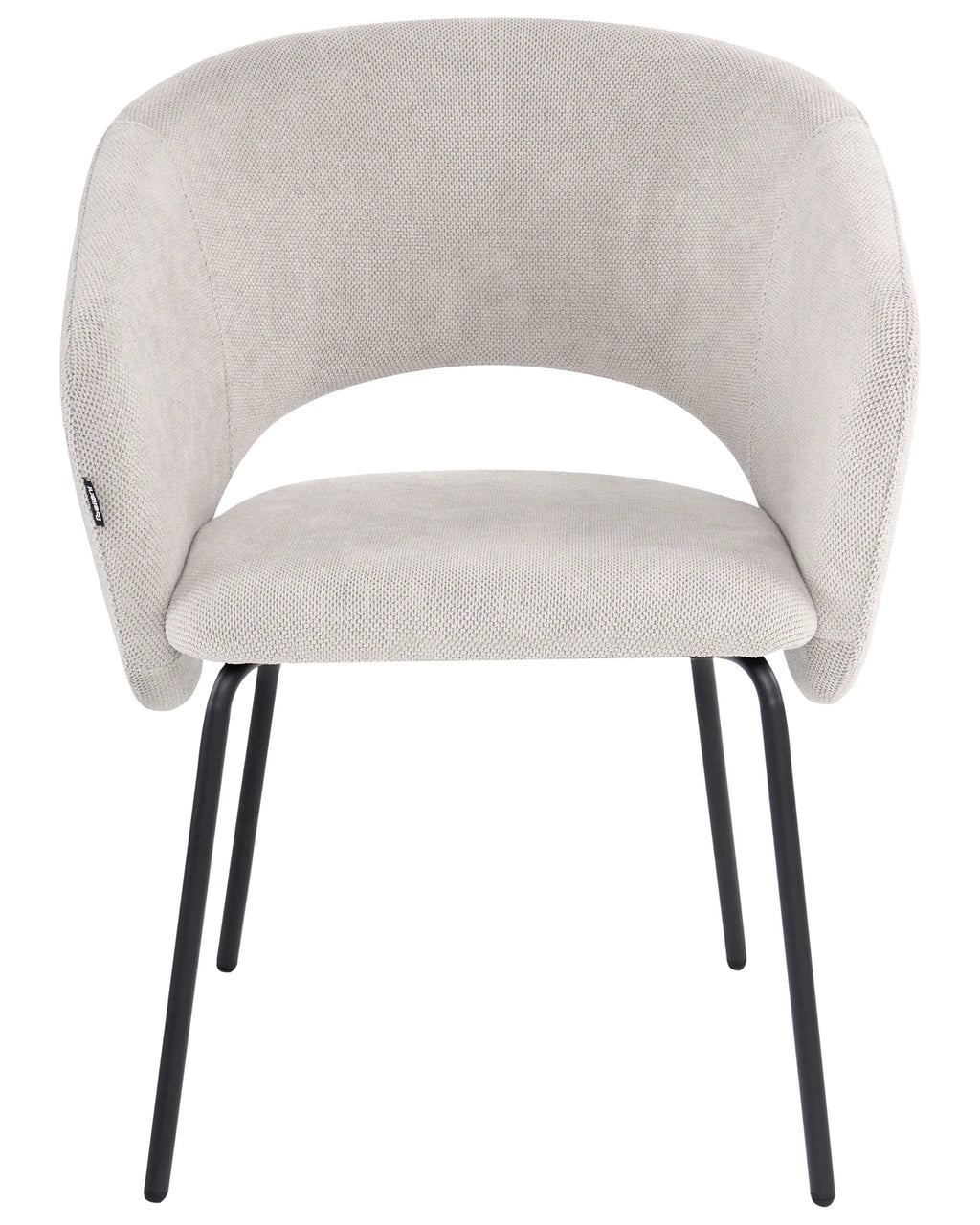 Set of 2 Dining Chairs LISA Fabric Off-White — angled product view