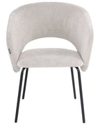 Set of 2 Dining Chairs LISA Fabric Off-White — angled product view