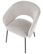 Set of 2 Dining Chairs LISA Fabric Off-White — front product view