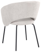 Set of 2 Dining Chairs LISA Fabric Off-White — side product view