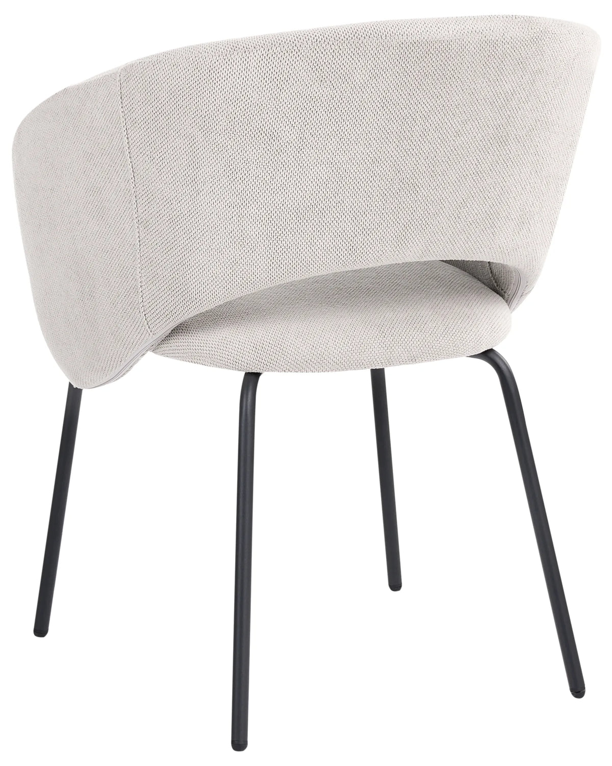 Set of 2 Dining Chairs LISA Fabric Off-White — side product view