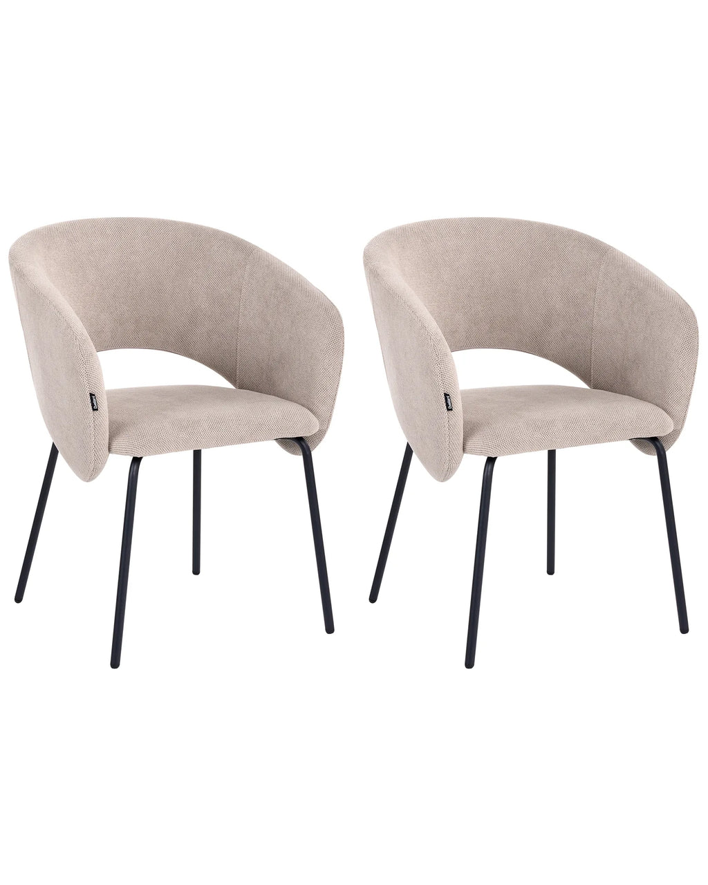 Set of 2 Dining Chairs BLAKELY Fabric Taupe
