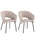 Set of 2 Dining Chairs BLAKELY Fabric Taupe