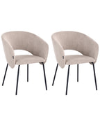 Set of 2 Dining Chairs BLAKELY Fabric Taupe