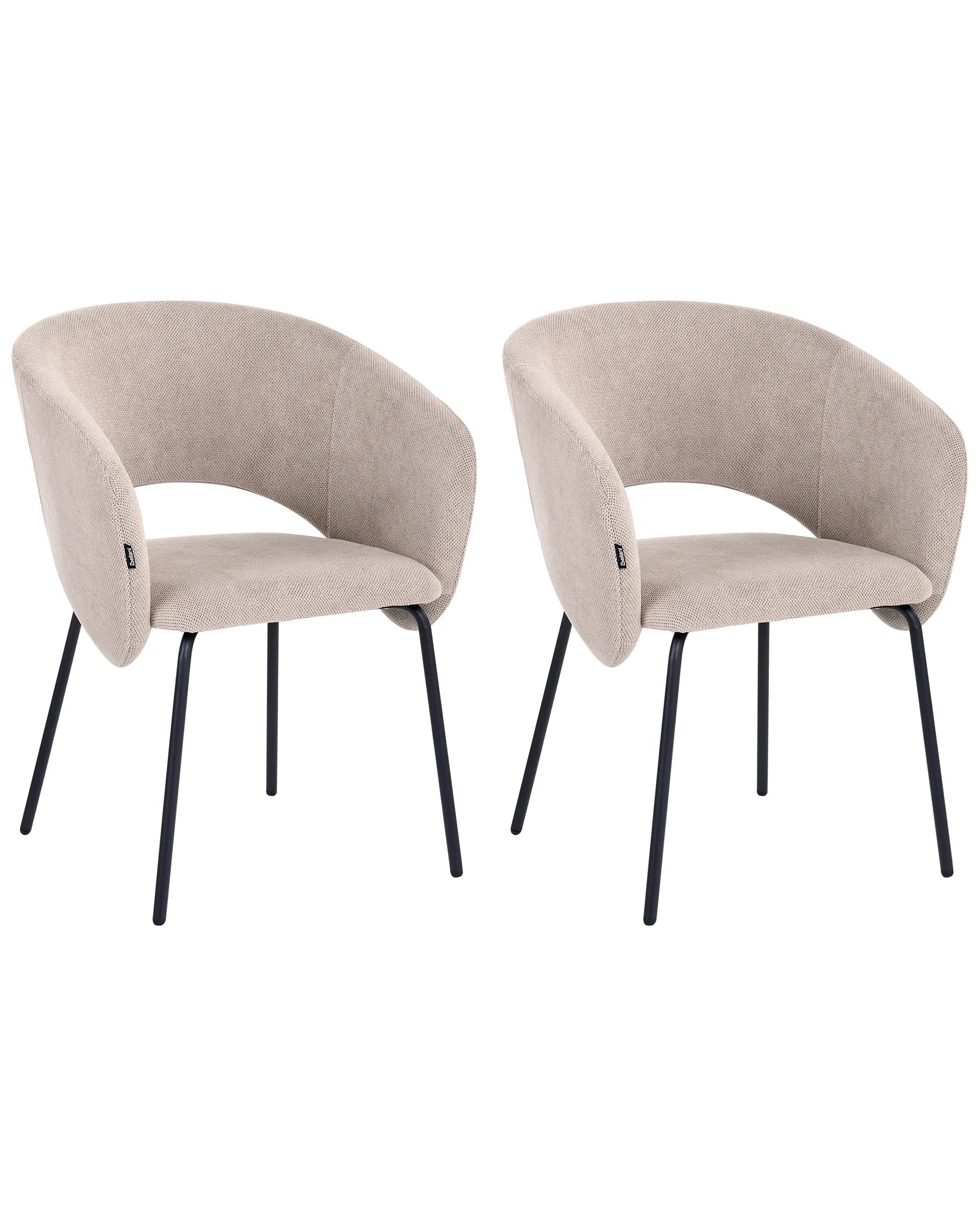 Set of 2 Dining Chairs BLAKELY Fabric Taupe