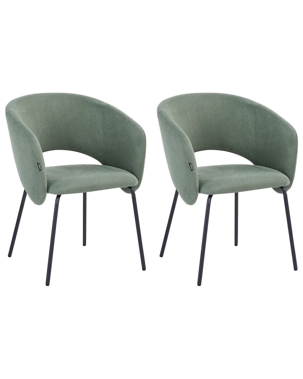 Set of 2 Dining Chairs BLAKELY Fabric Light Green
