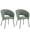 Set of 2 Dining Chairs BLAKELY Fabric Light Green