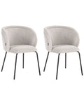 Set of 2 Dining Chairs SARASOTA Fabric Off-White
