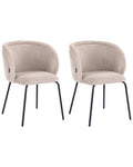 Set of 2 Dining Chairs SARASOTA Fabric Taupe