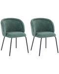 Set of 2 Dining Chairs SARASOTA Fabric Light Green