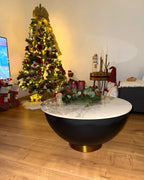 Coffee Table NADINE Ceramic Black with Storage