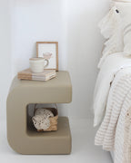 Set of 2 Side Tables MOZIA Olive Green Beige