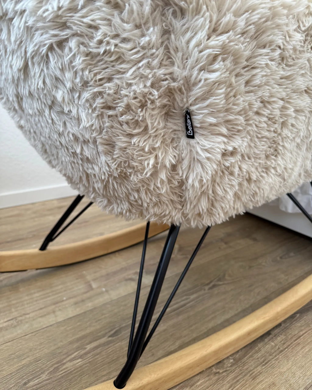 Rocking Chair AKRA Faux Fur Light Beige