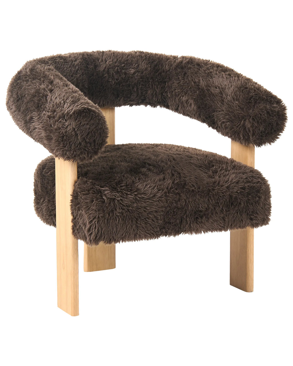 Armchair ILBRO Faux Fur Dark Brown/ Light Brown