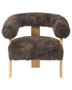 Armchair ILBRO Faux Fur Dark Brown/ Light Brown