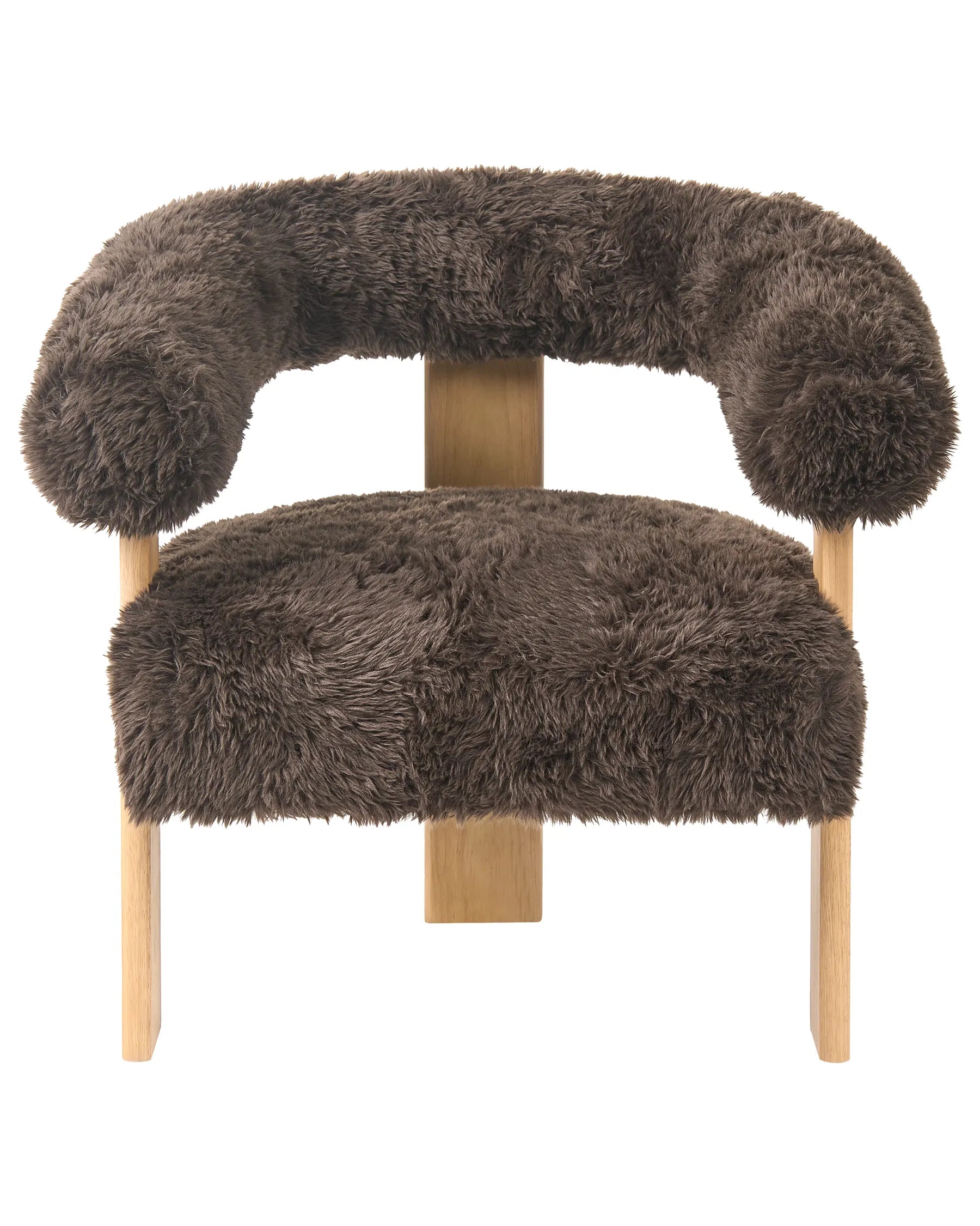 Armchair ILBRO Faux Fur Dark Brown/ Light Brown