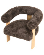 Armchair ILBRO Faux Fur Dark Brown/ Light Brown