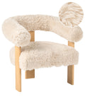 Armchair ILBRO Faux Fur Off-White/ Light Brown