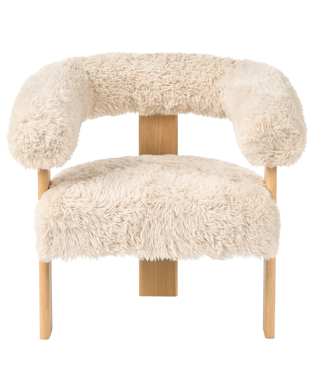 Armchair ILBRO Faux Fur Off-White/ Light Brown