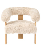 Armchair ILBRO Faux Fur Off-White/ Light Brown