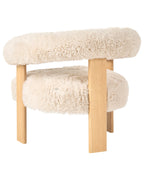 Armchair ILBRO Faux Fur Off-White/ Light Brown