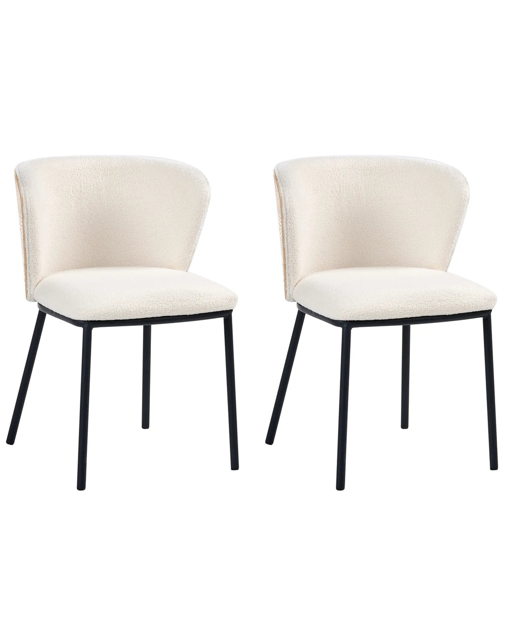 Set of 2 Dining Chairs HOSKIN Boucle Off-White