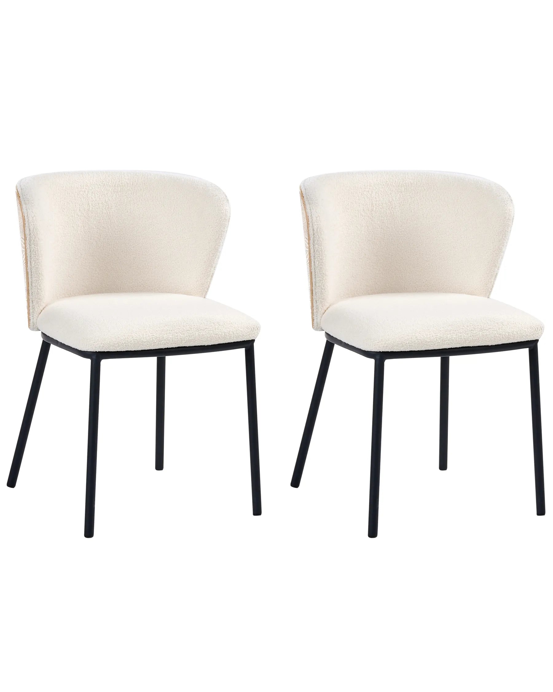 Set of 2 Dining Chairs HOSKIN Boucle Off-White