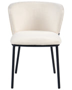 Set of 2 Dining Chairs HOSKIN Boucle Off-White