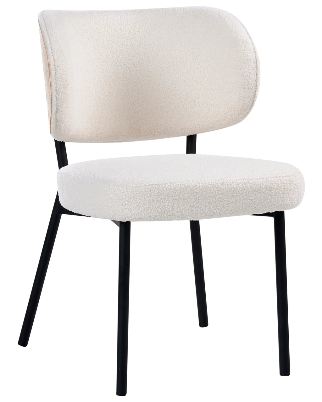 Set of 2 Dining Chairs WONDER Boucle Off-White