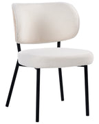 Set of 2 Dining Chairs WONDER Boucle Off-White