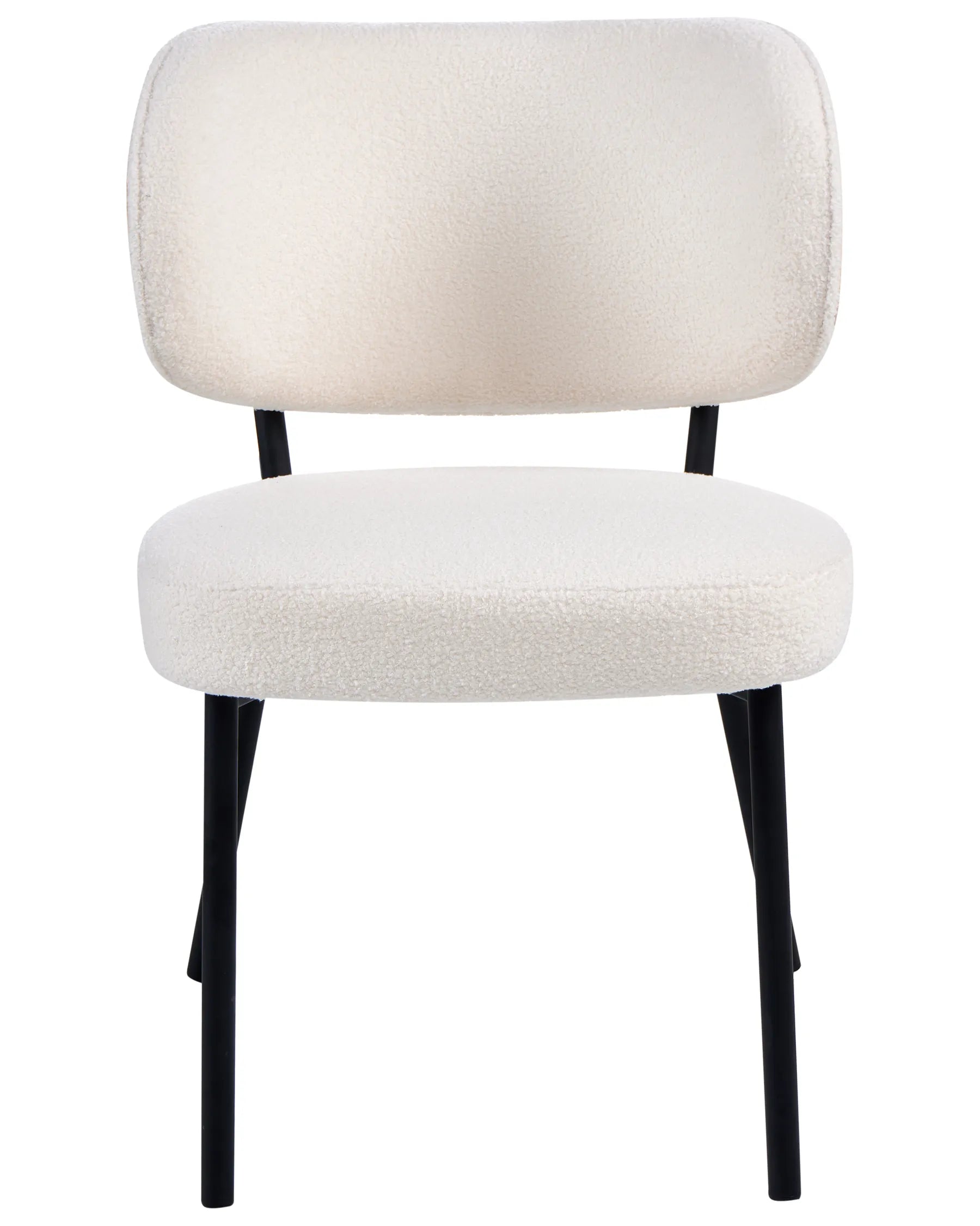 Set of 2 Dining Chairs WONDER Boucle Off-White