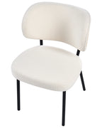 Set of 2 Dining Chairs WONDER Boucle Off-White
