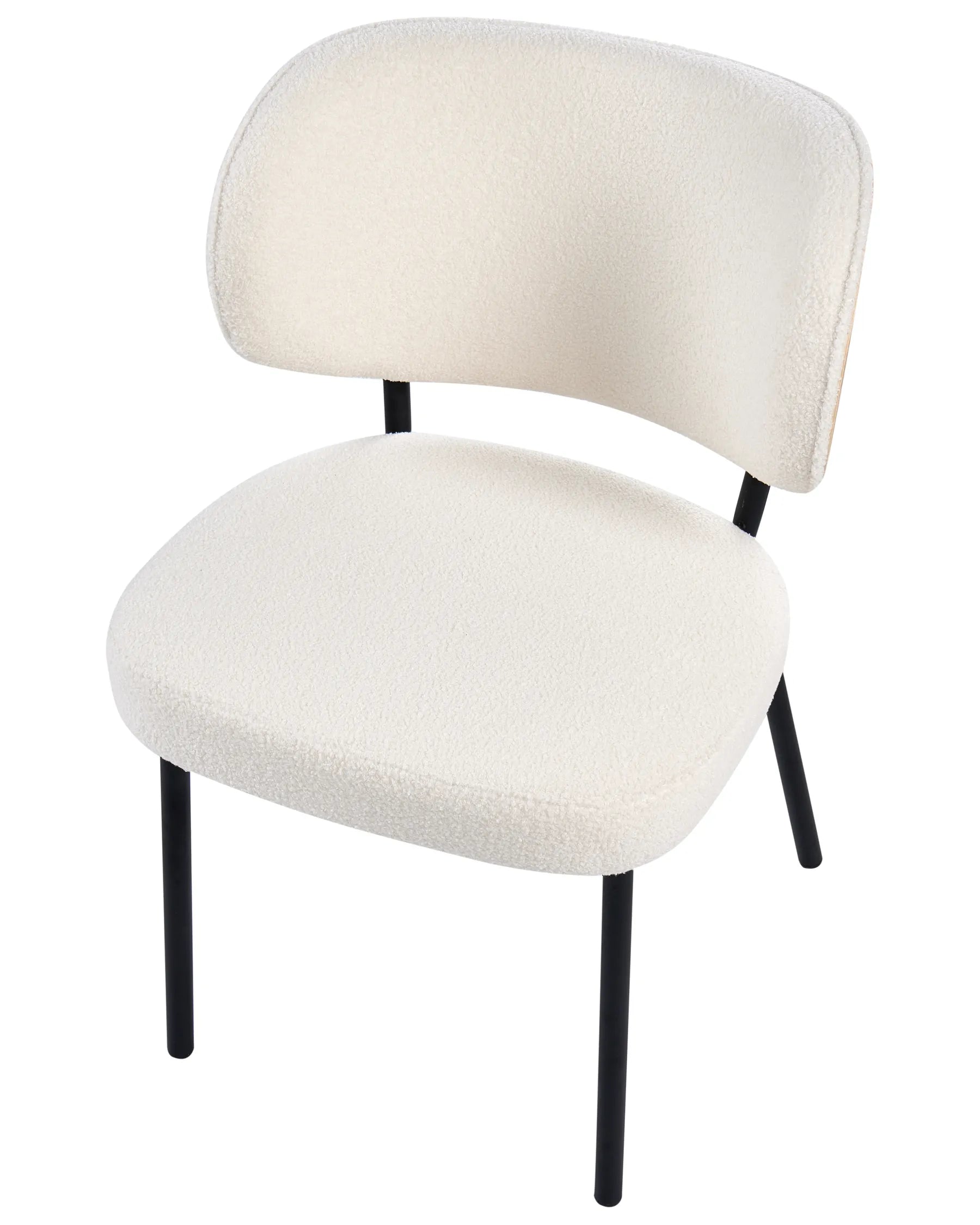 Set of 2 Dining Chairs WONDER Boucle Off-White
