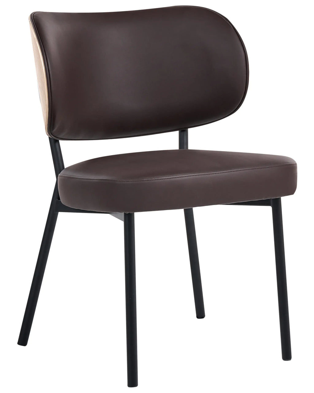 Set of 2 Dining Chairs WONDER Faux Leather Dark Brown