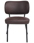 Set of 2 Dining Chairs WONDER Faux Leather Dark Brown