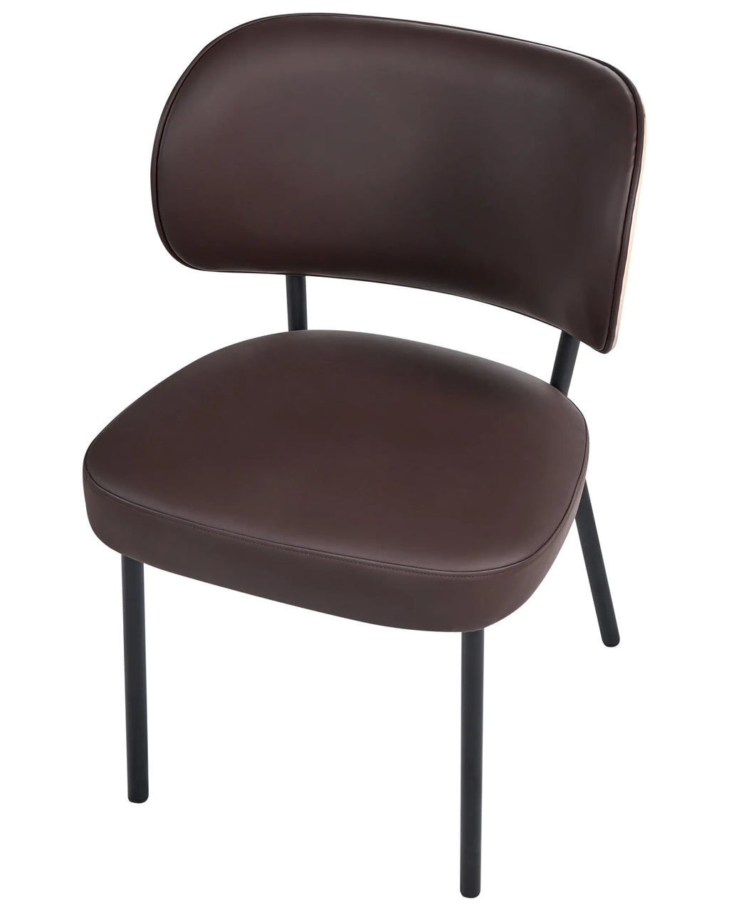Set of 2 Dining Chairs WONDER Faux Leather Dark Brown