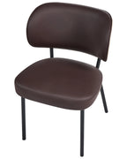 Set of 2 Dining Chairs WONDER Faux Leather Dark Brown