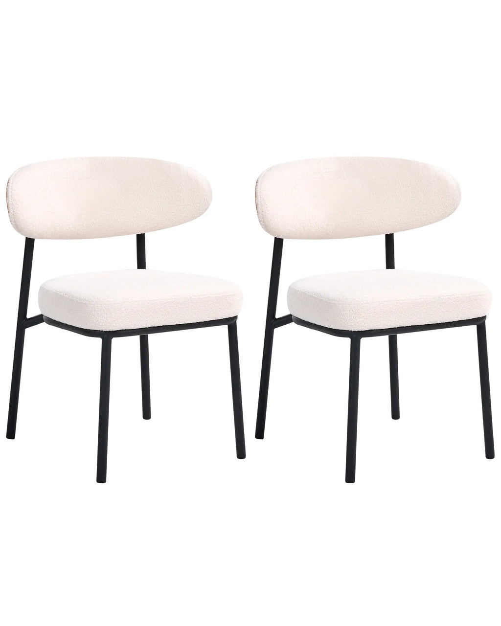 Set of 2 Dining Chairs WINTON Boucle Off-White