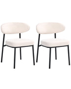 Set of 2 Dining Chairs WINTON Boucle Off-White