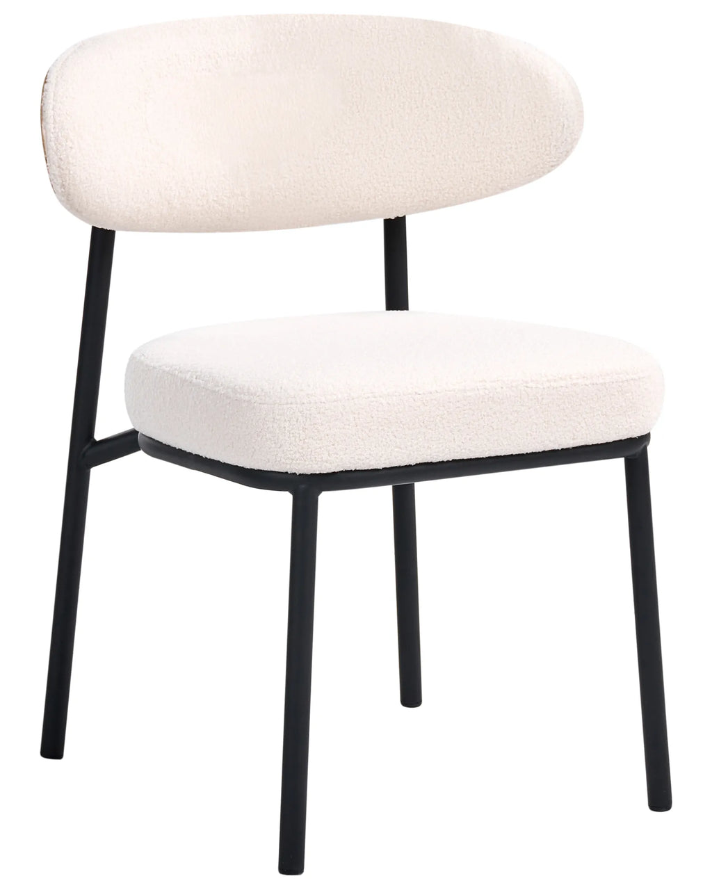 Set of 2 Dining Chairs WINTON Boucle Off-White