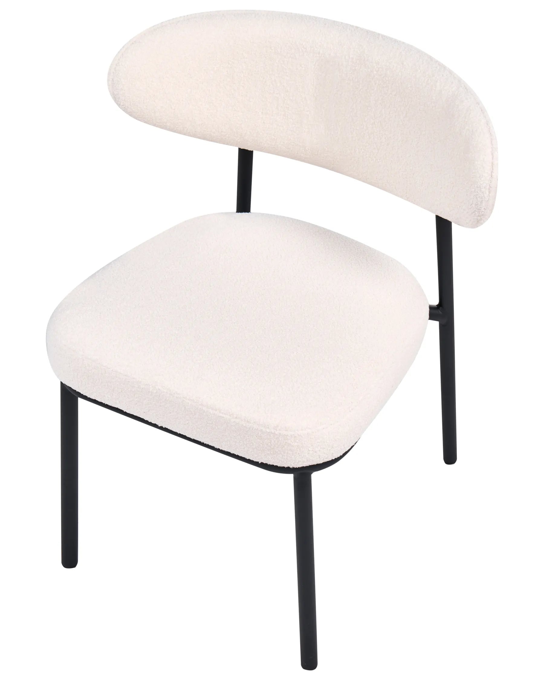 Set of 2 Dining Chairs WINTON Boucle Off-White