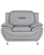 Armchair LEIRA Faux Leather Grey