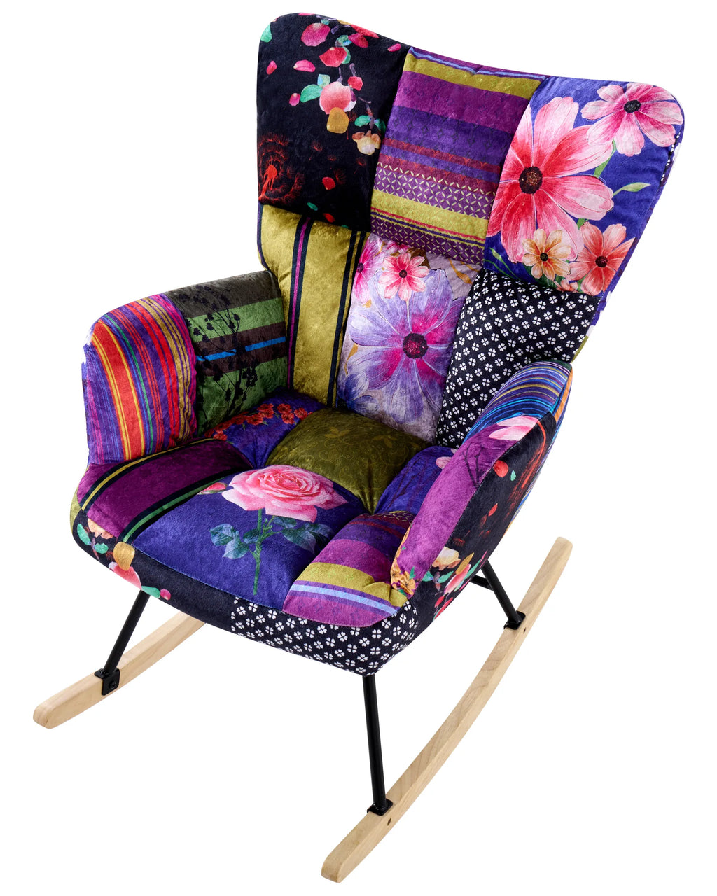 Rocking Chair OULU Velvet Multicolour
