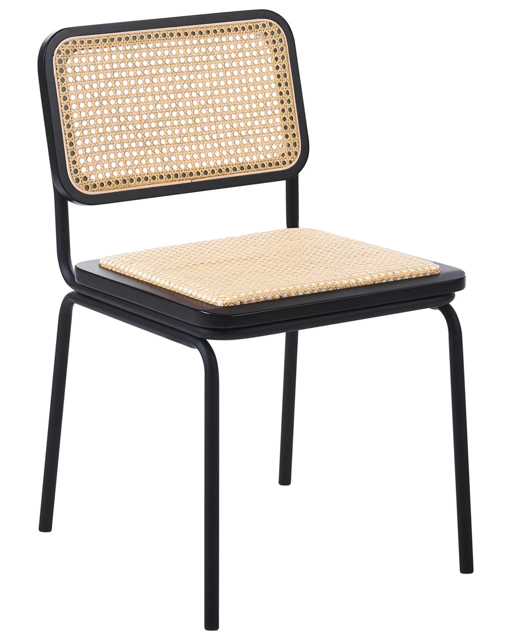 Set of 2 Dining Chairs CORVALLIS PE Rattan Black